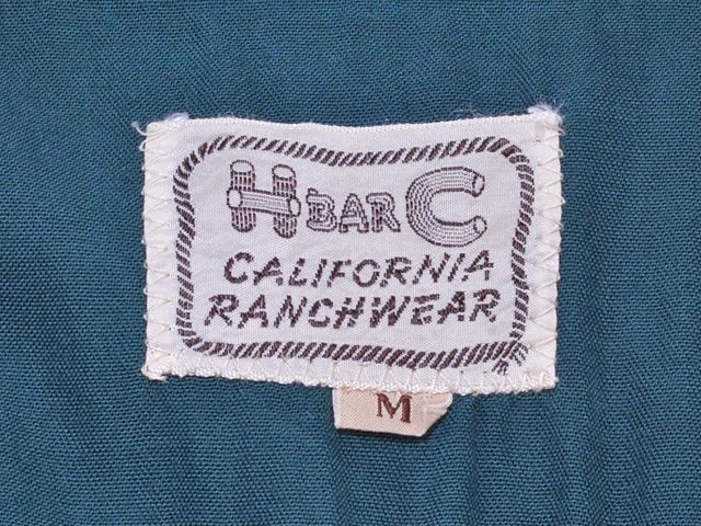 1950s【HbarC】ツートン刺繍レーヨンギャバウエスタンシャツ - 古着屋