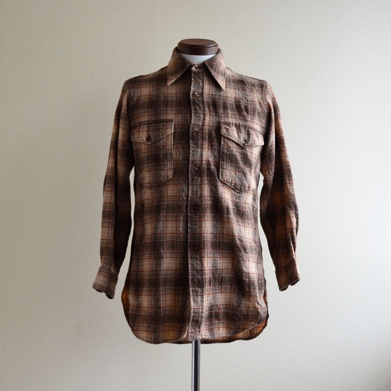 1970s PENDLETON ウールシャツ 表記15 - 古着屋HamburgCafe