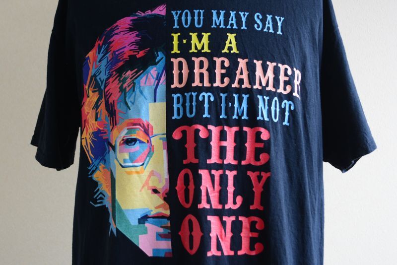 JOHN LENNON IMAGINE Tシャツ 表記L - 古着屋HamburgCafe