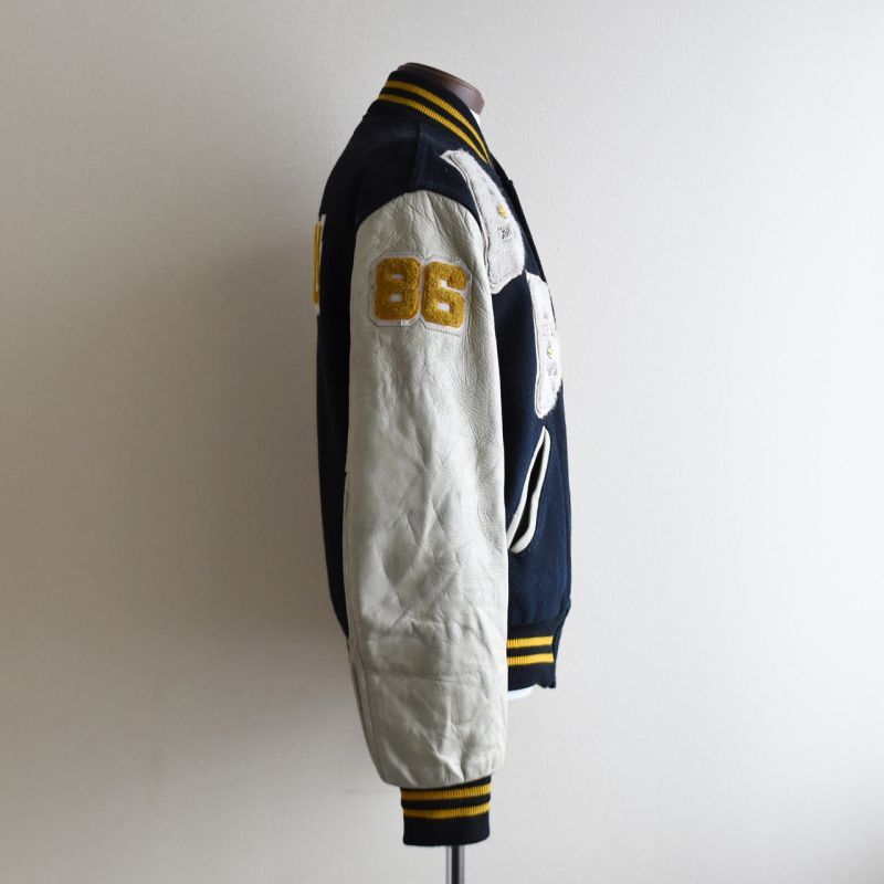 1980s HOLLOWAY 袖レザースタジャン 