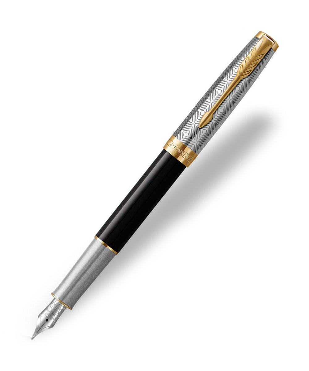 Parker Sonnet Fountain Pen - Premium Metal & Black Lacquer | The