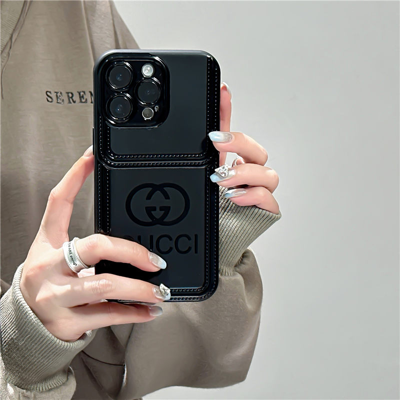 グッチ風 iphone15/15pro ケース おしゃれ メンズ iphone 黒 に 合う
