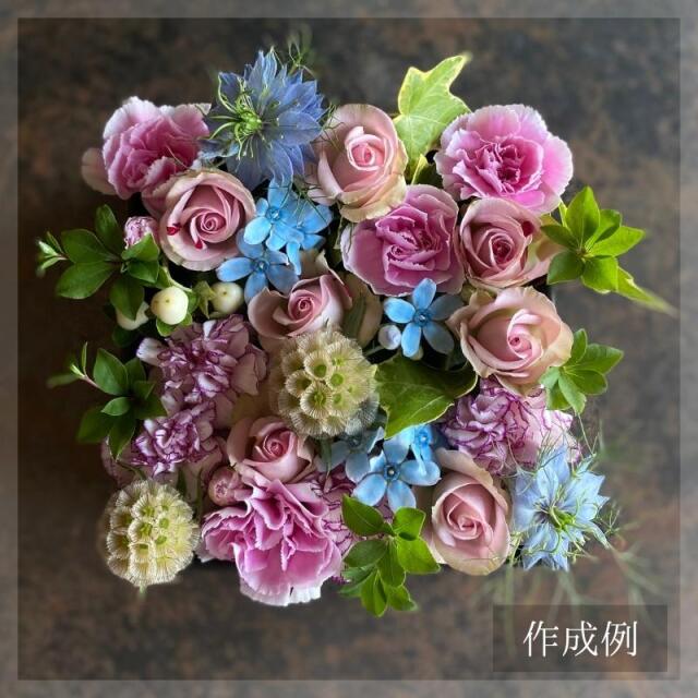 フラワーギフト ボックスフラワーアレンジメント pink系 岐阜の花屋