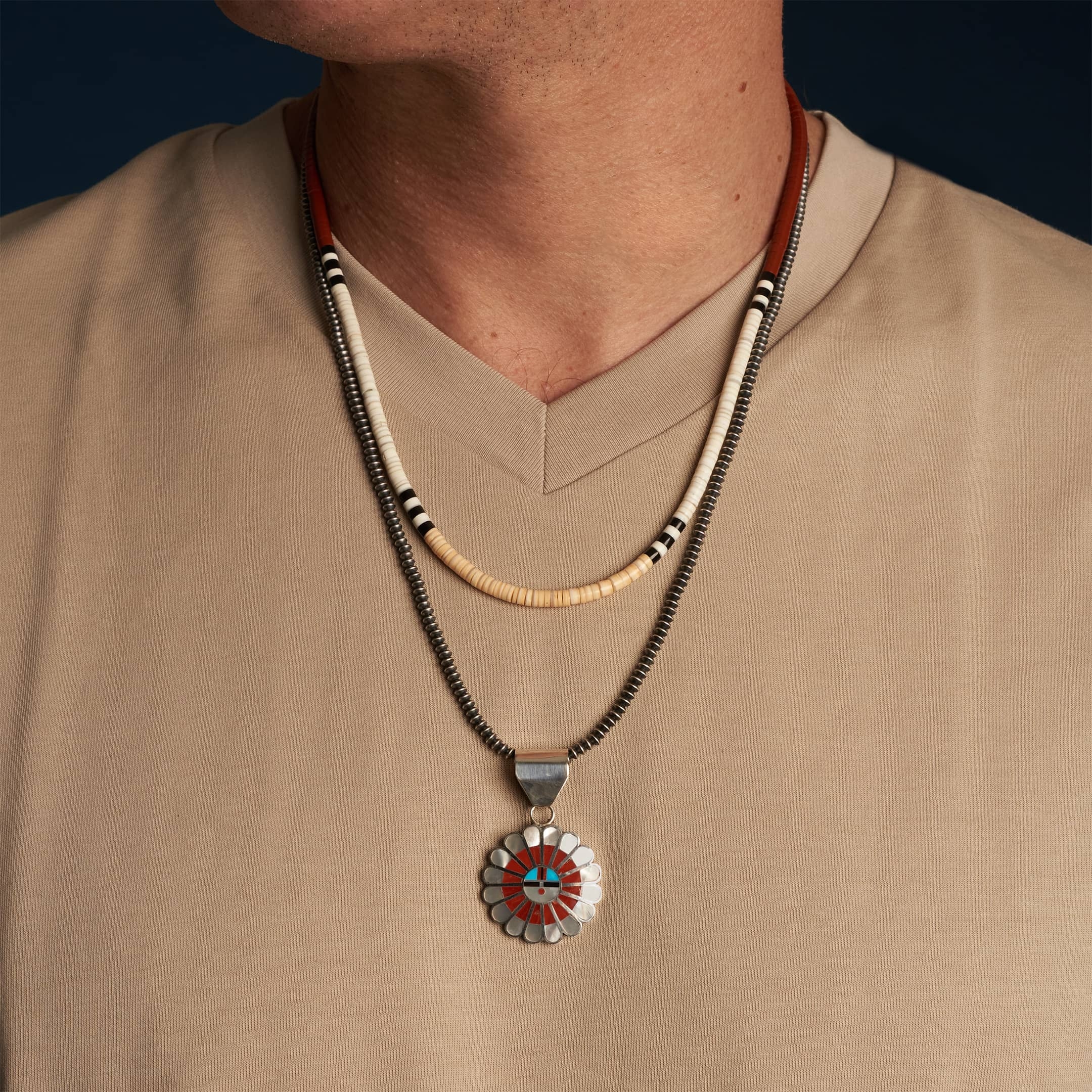 Sunface Zuni pendant PE530 - Harpo Paris