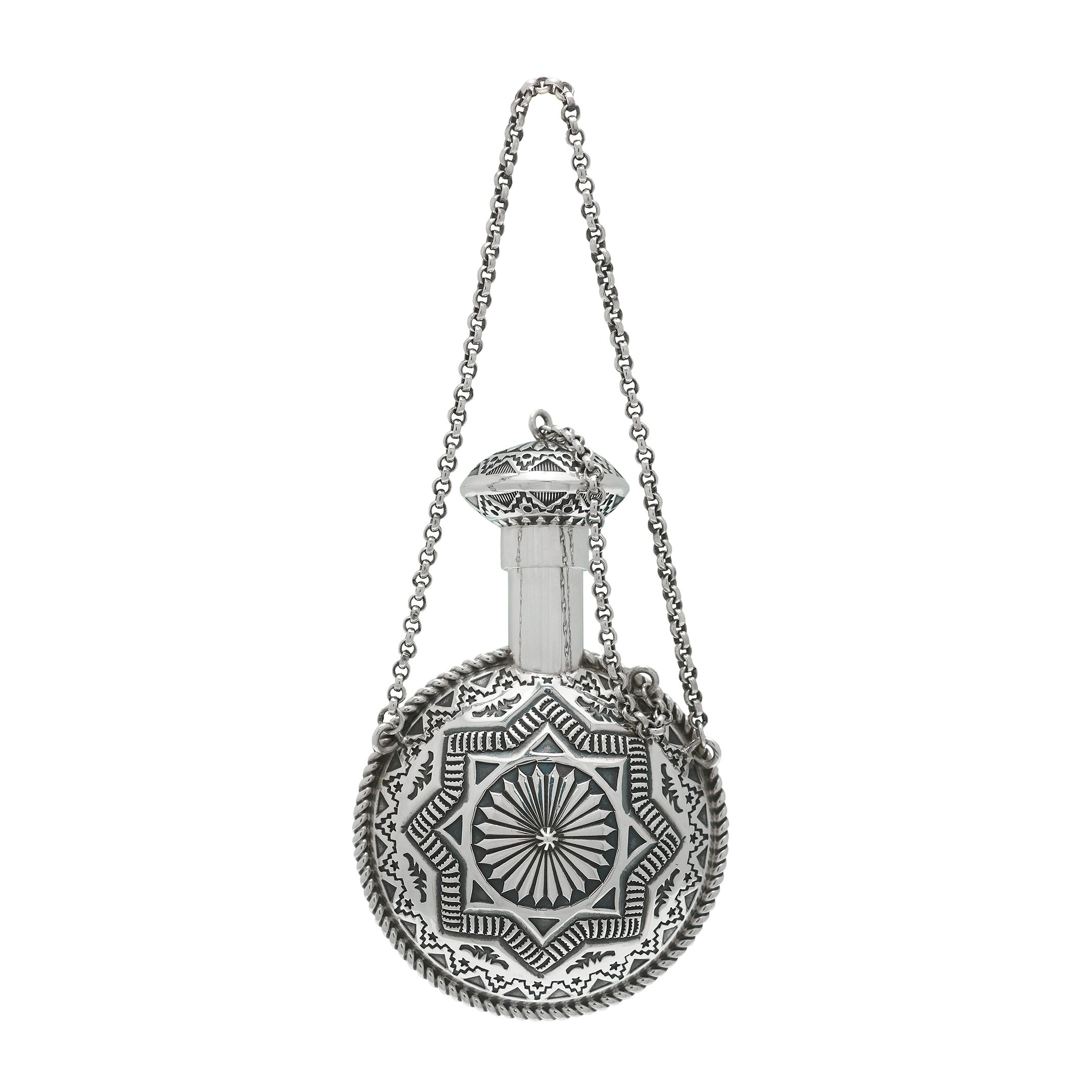 Navajo canteen flask in silver, one-off piece. | Harpo Paris