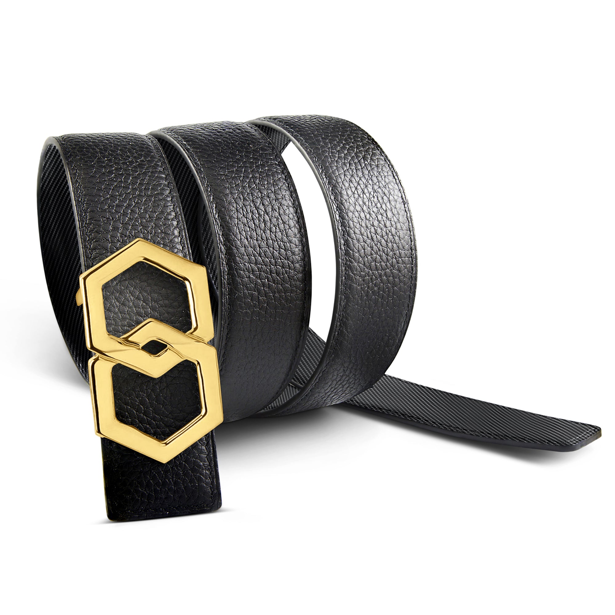 Men's Belt | Black Leather with Silver Buckle| LP 680 METALE