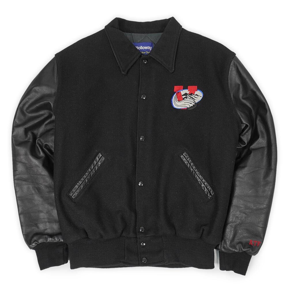 90's Holloway 襟付き レザー切り替えスタジャン 