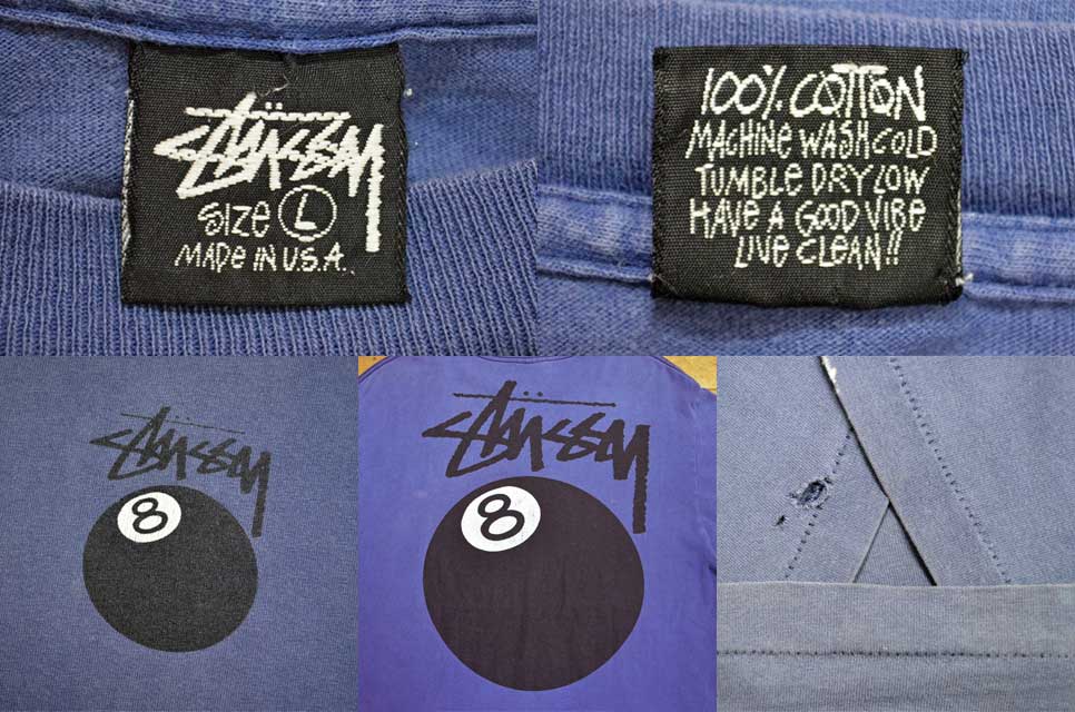 80's OLD STUSSY 8ボール プリント Tシャツ “黒タグ / MADE IN USA