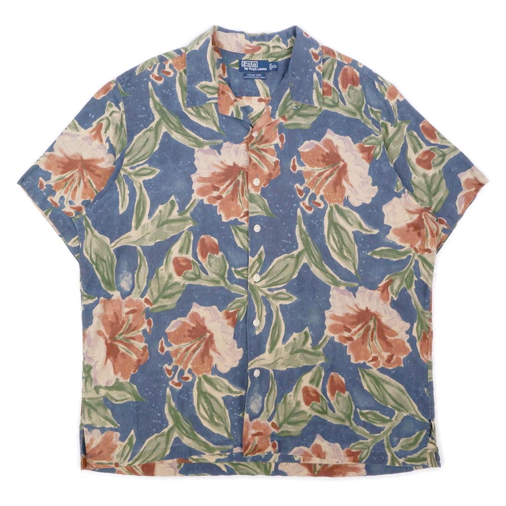 90's Polo Ralph Lauren S/S 総柄 オープンカラーシャツ 