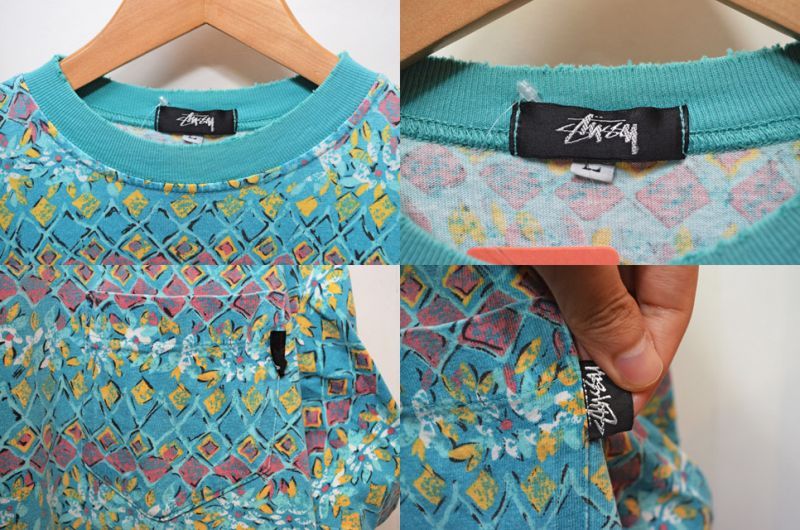 80's OLD STUSSY 総柄 ポケット付きTシャツts-535｜VINTAGE