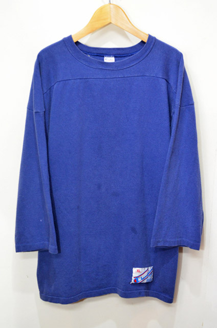 80's Champion フットボールTシャツ “無地” - used&vintage box Hi-smile