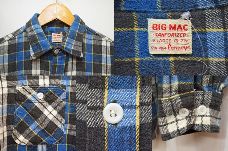 60's BIGMAC ヘビーネルシャツ - used&vintage box Hi-smile