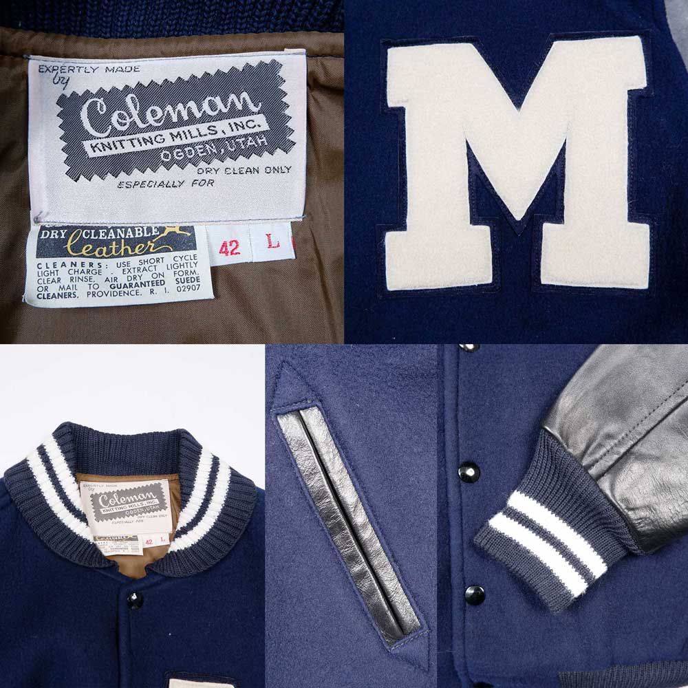 70-80's Coleman ウール×レザー スタジャン “DEADSTOCK