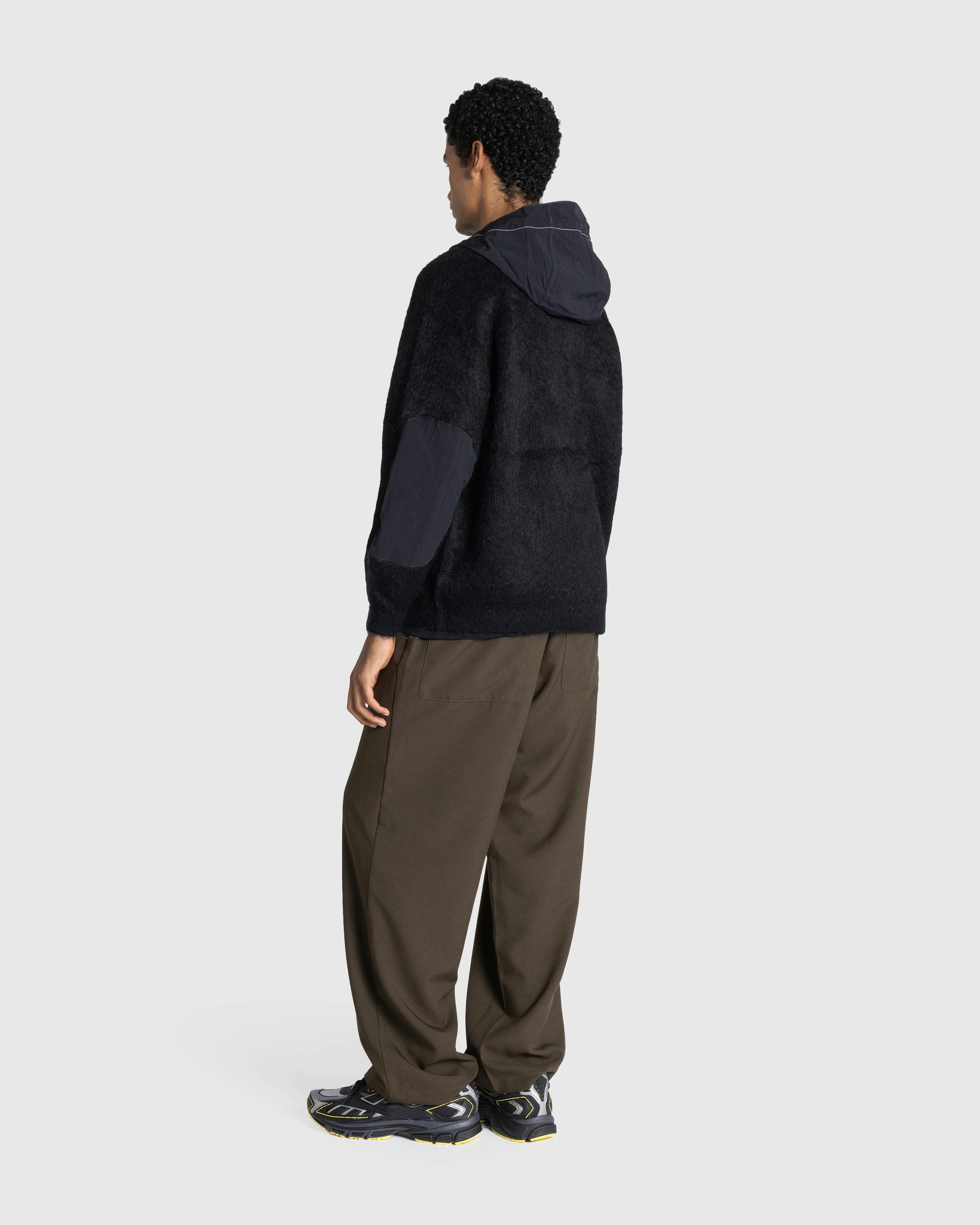 And Wander – Mohair Wool Knit Hoodie Black