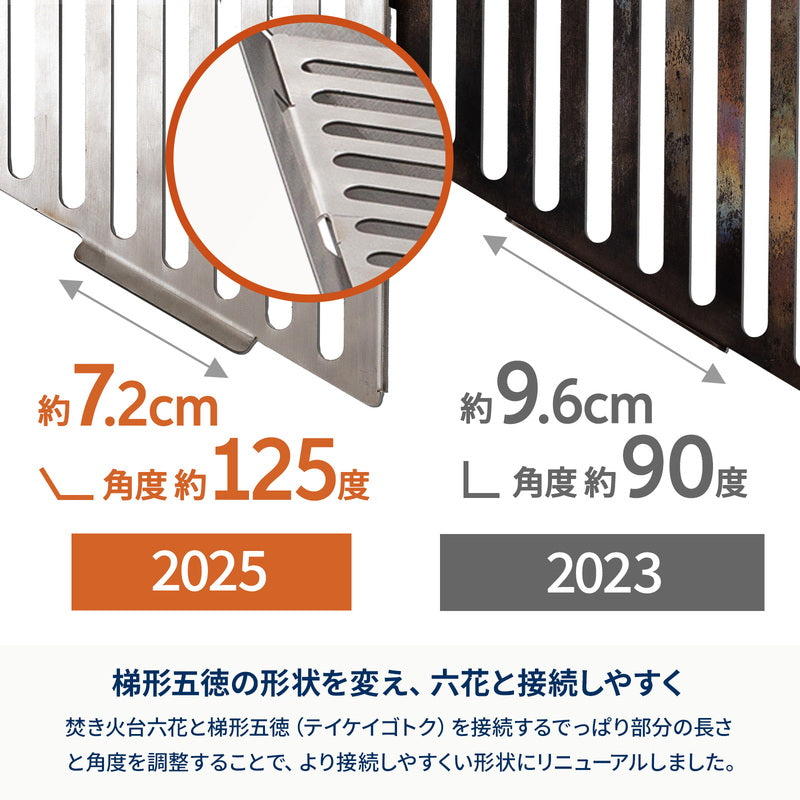 焚き火台 六花専用 梯形五徳（テイケイゴトク）架台 ごとく 焚火料理