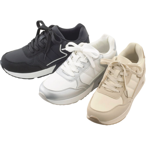 レディース厚底スニーカー(エアクッションソール)【22.5～24.5cm