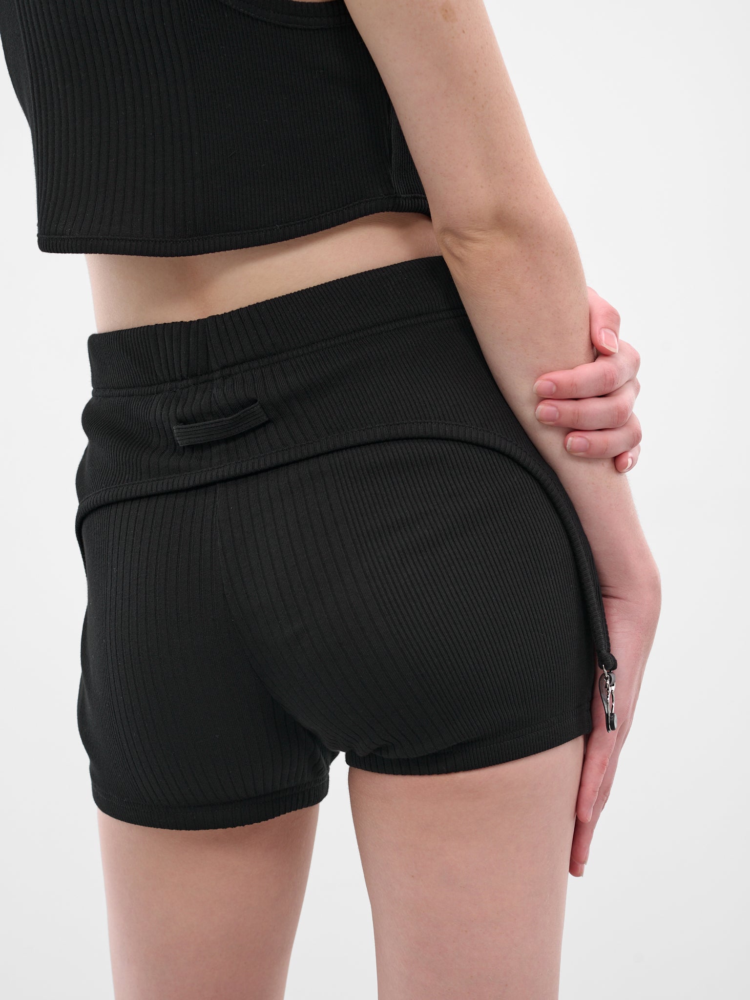 トップス S garter bare shorts set black THEREDTHREAD / ザレッド