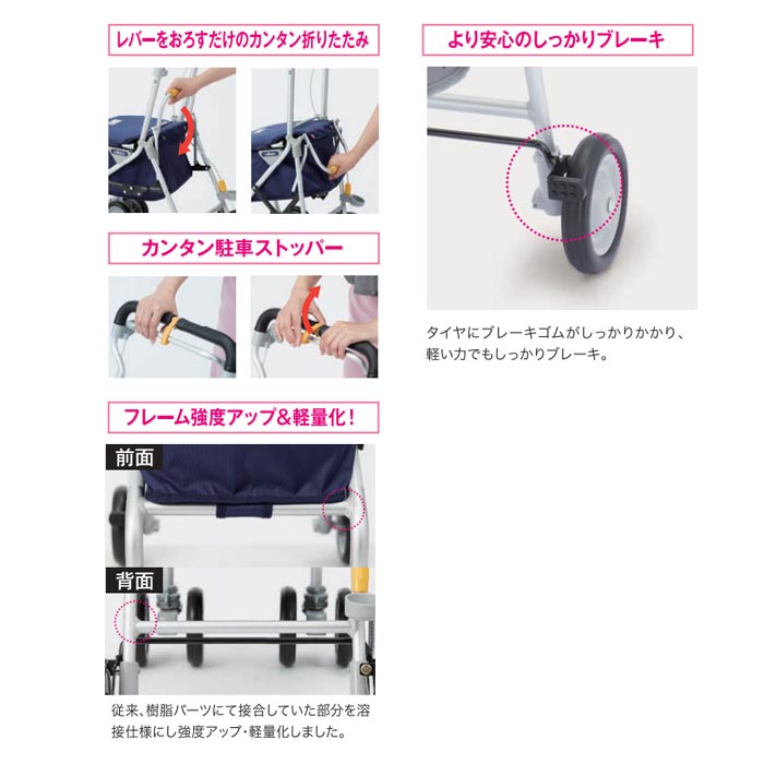 ウィズワン(象印ベビー)】シルバーカー ヘルスバッグ ライトミニ