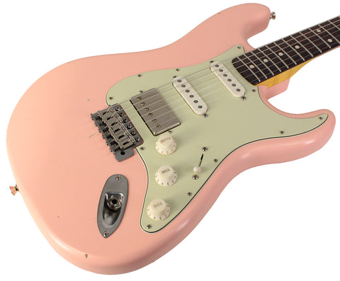 Nash S63 Guitar, Shell Pink, HSS, Light Aging | Humbucker Music