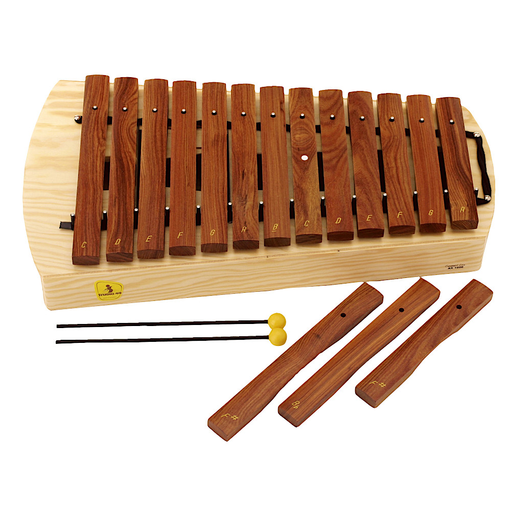 シロフォン コンパクト木琴 木琴 木製 黒木琴 ケース付き 持ち運び木琴