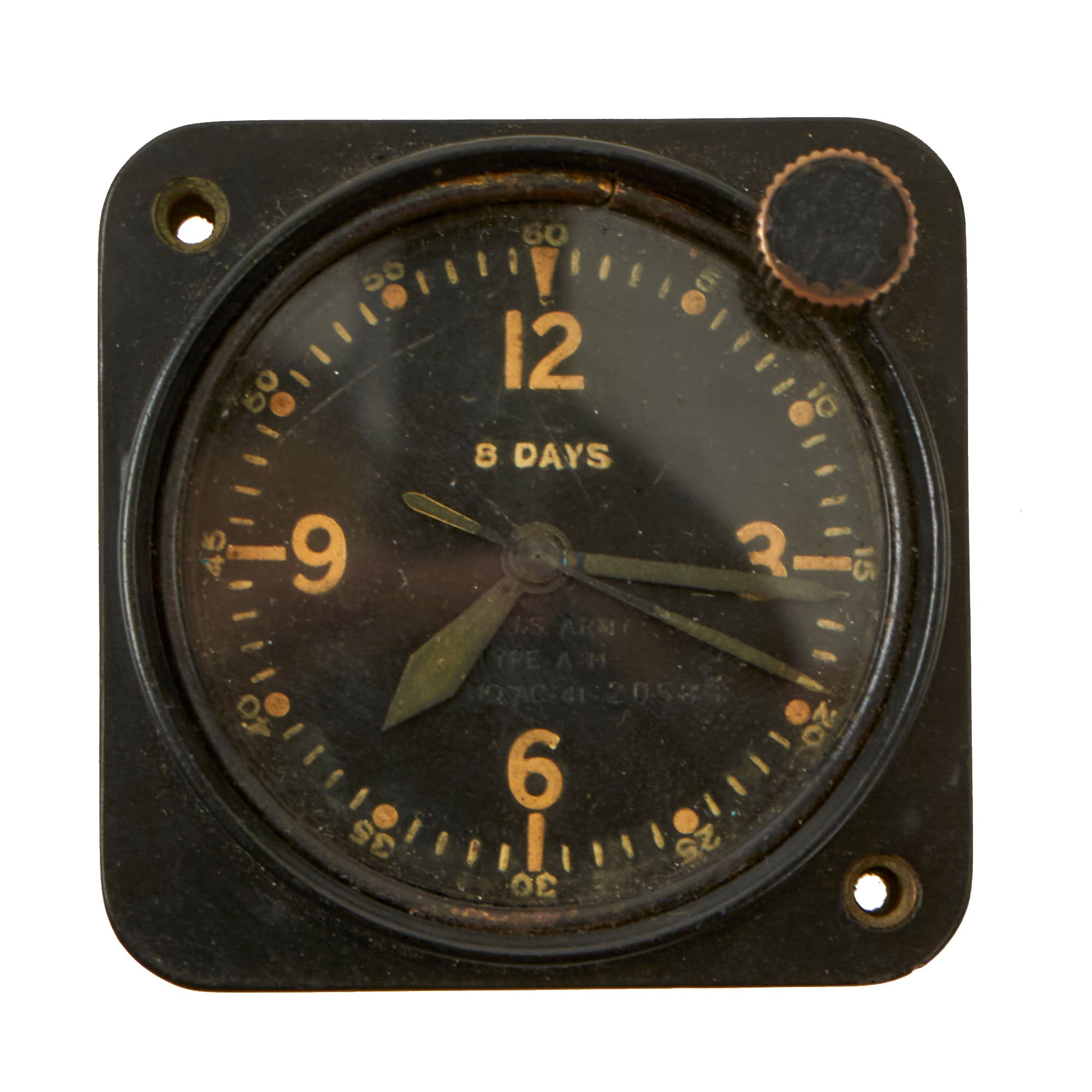 Original U.S. WWII Army Air Force A-11 8 Day Cockpit Clock by