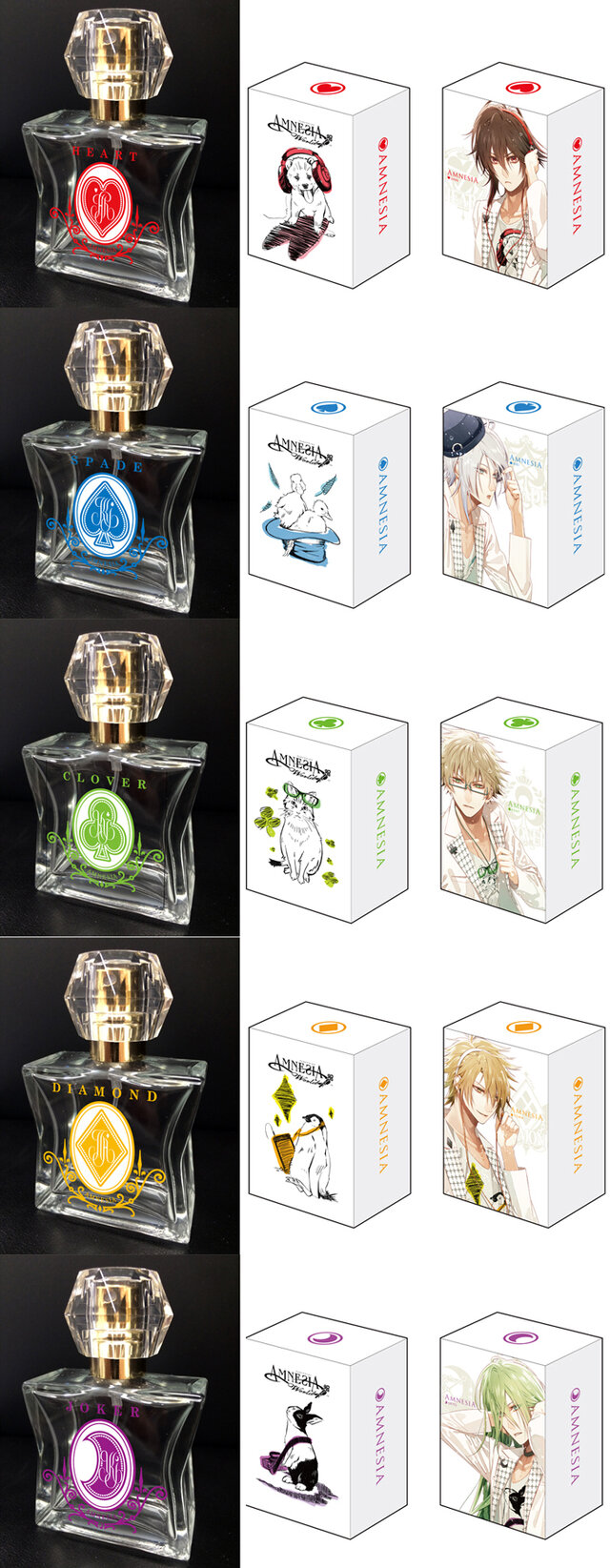 乙女ゲー『AMNESIA』の5人をイメージした香水がリメイクされ再販、予約