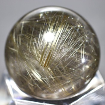 特別価格]ブラジル産ゴールドルチルクォーツ丸玉/スフィア（直径21.5mm