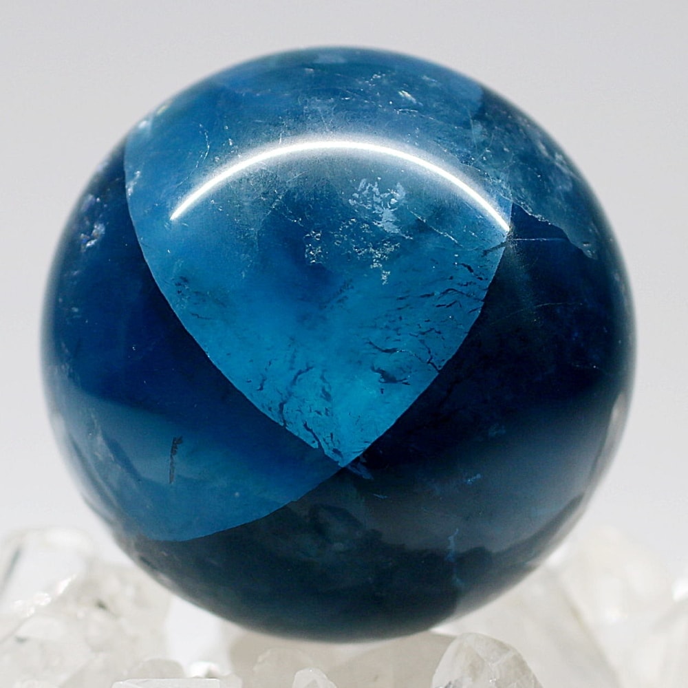 高品質]ディープブルーフローライト丸玉/スフィア（直径48.8mm