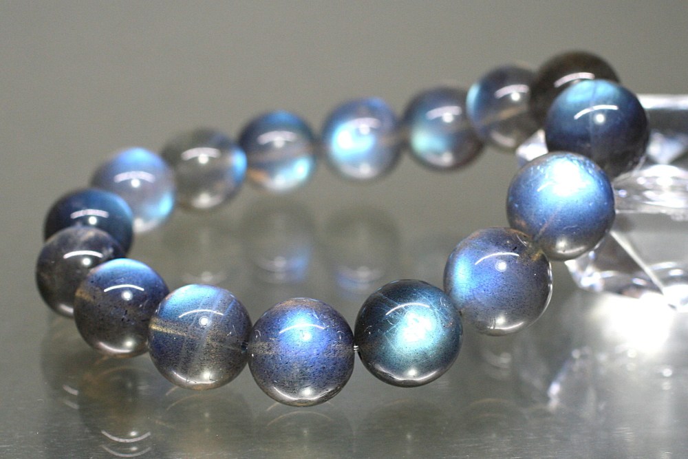 高品質++]ラブラドライトブレスレット（約14mm玉） - 埼玉県吉川市の