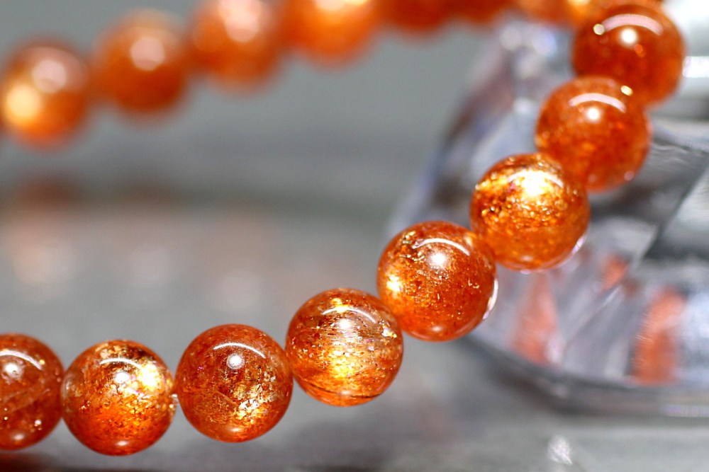 高品質]サンストーンブレスレット（約8mm玉） - 埼玉県吉川市の天然石