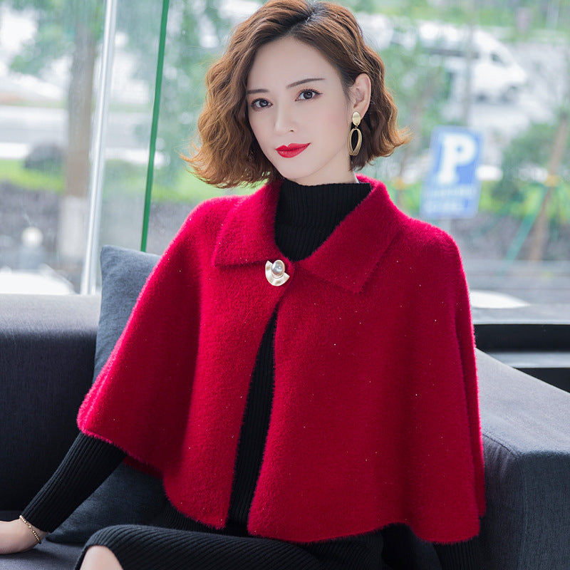 Imitated Mink Wool Shawl Cape Jacket – IDREAMMART