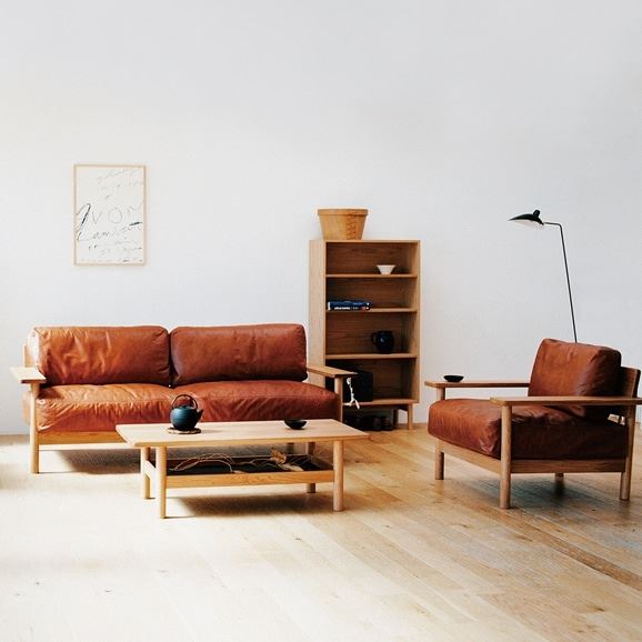 在庫品】DIMANCHE SOFA (1) Leather Premium Marron｜1人掛け｜IDEE