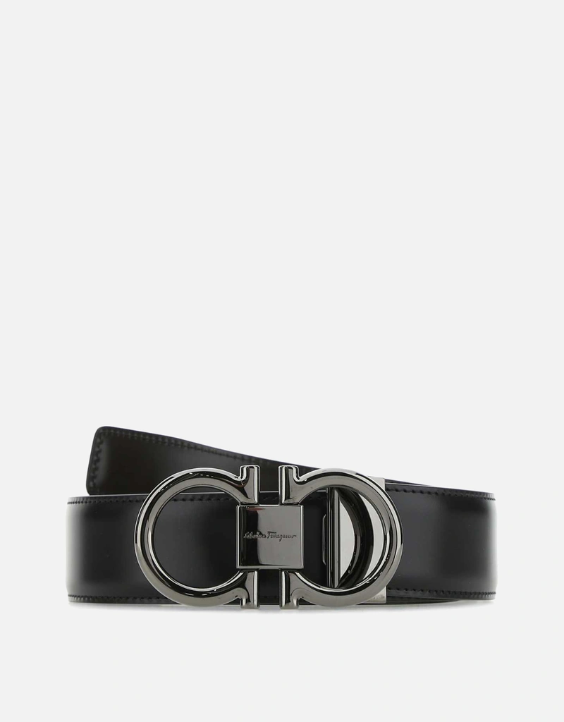 Salvatore Ferragamo メンズ カーフスキンレザー リバーシブルベルト