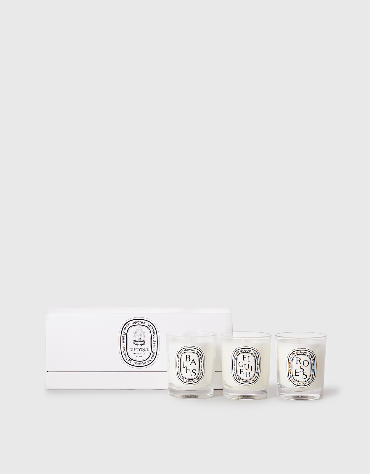 Diptyque Baies, Figuier And Roses Mini キャンドル 3 X 70g