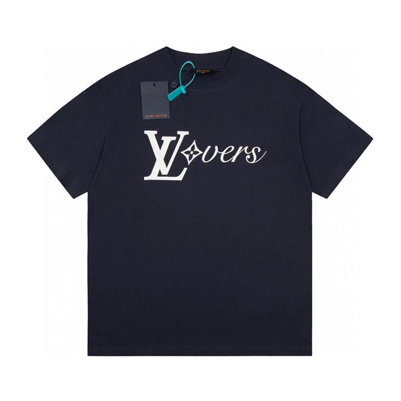 ルイヴィトン tシャツ 丸首 白黒 カジュアル 人気 ファション