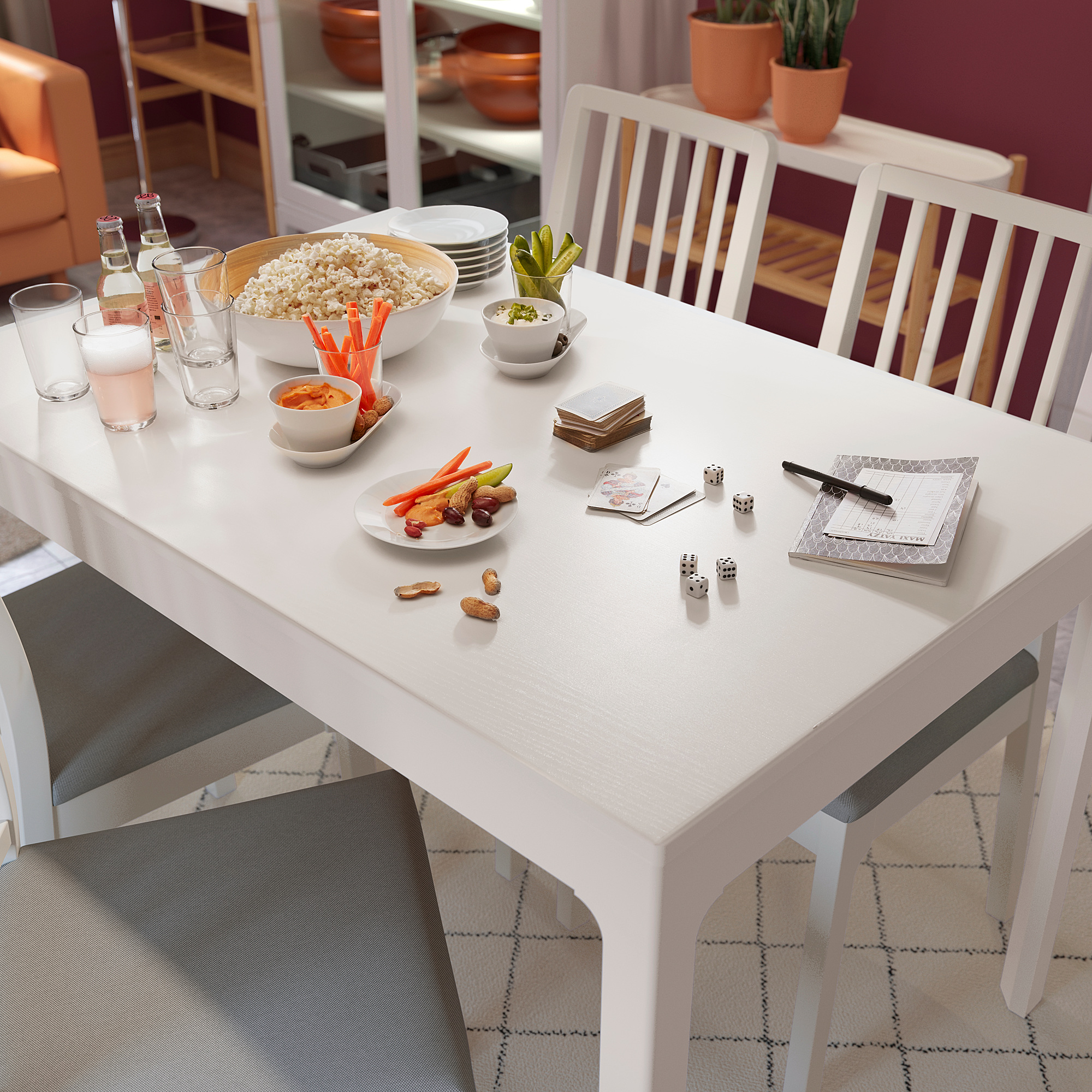 EKEDALEN - extendable table, white, 120/180x80 cm | IKEA Taiwan Online