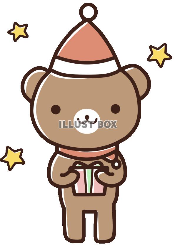 クリスマス素材】クリプレくまちゃん【透過PNG】：イラスト無料