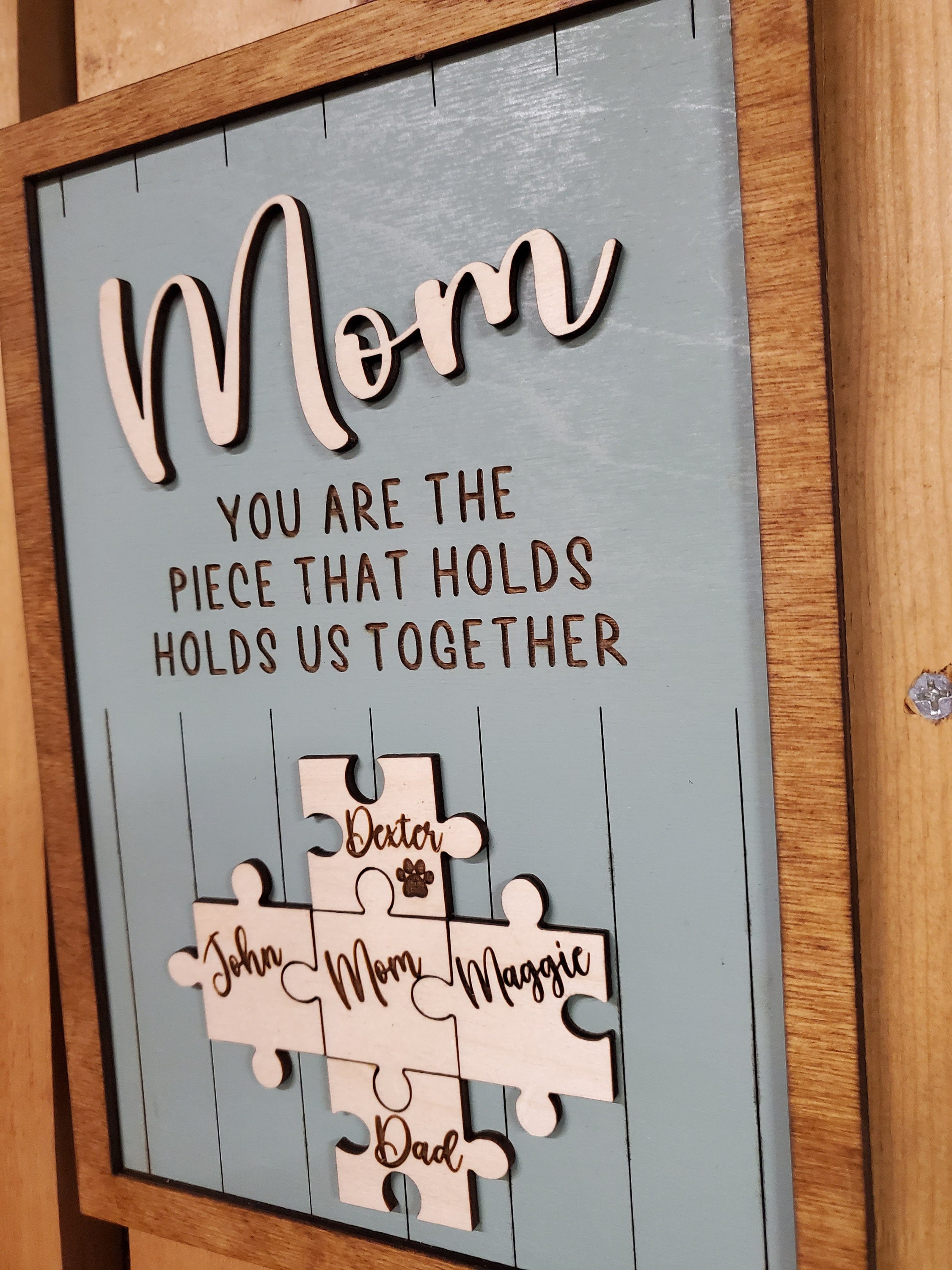 Mom Puzzle Sign, Mother's Day Gift from Kids Husband, Custom