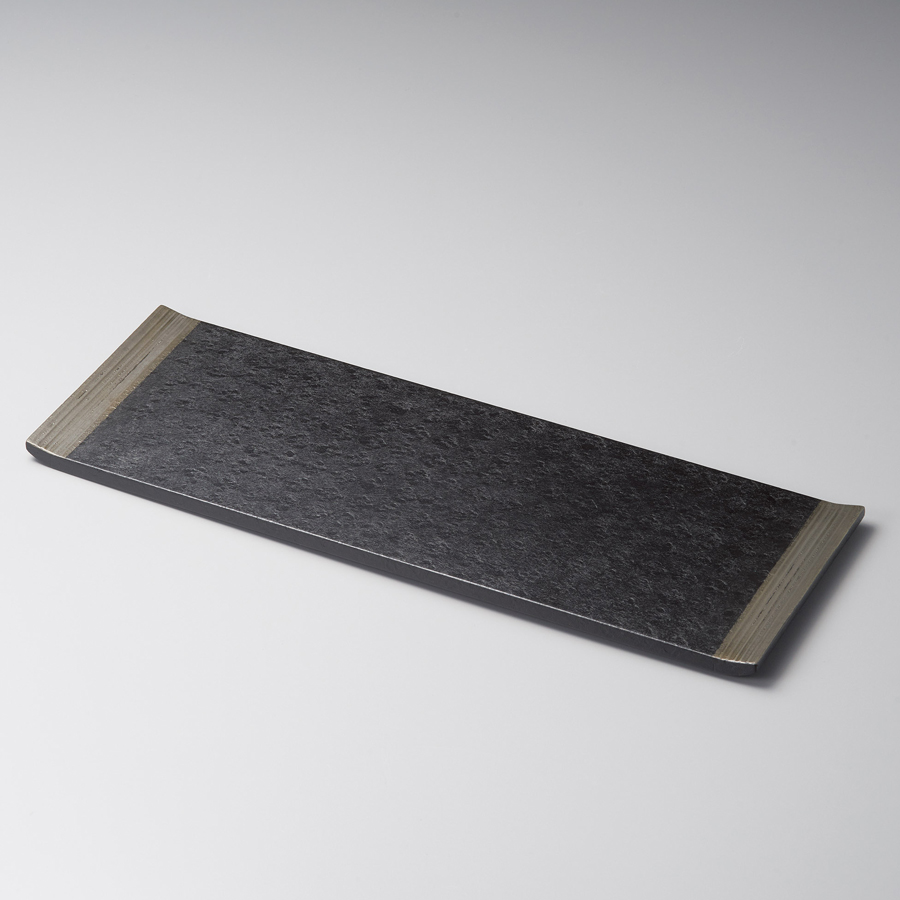 センタートレイ 和紙貼り 市松/麻の葉 木製 漆塗り 12-08801 漆器の井助