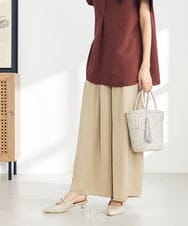 洗える/セットアップ対応可】サテンギャザースカンツ(その他のパンツ