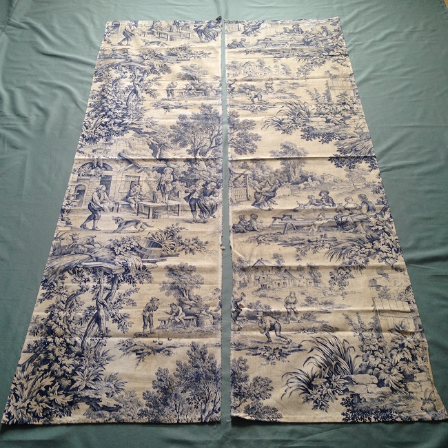 フランスアンティーク・トワルドジュイ生地toile de jouy