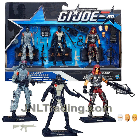 Year 2015 G.I. JOE 50th Series 3 Pack 4 Inch Tall Figure Set