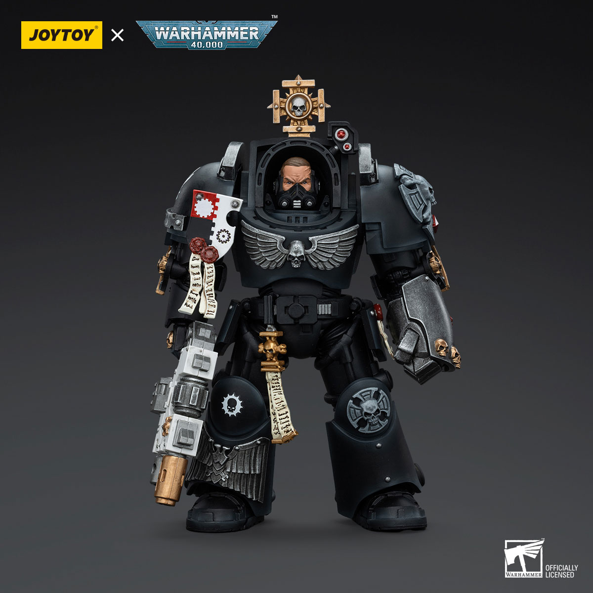 JOYTOY WARHAMMER Iron Hands Captain in Terminator Armour