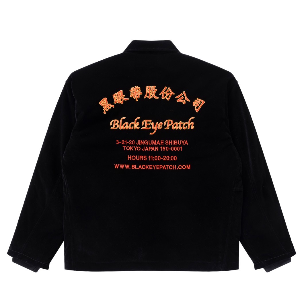 BlackEyePatch/CHINATOWN STORE VELOUR WORK JACKET（BLACK） - JONAS