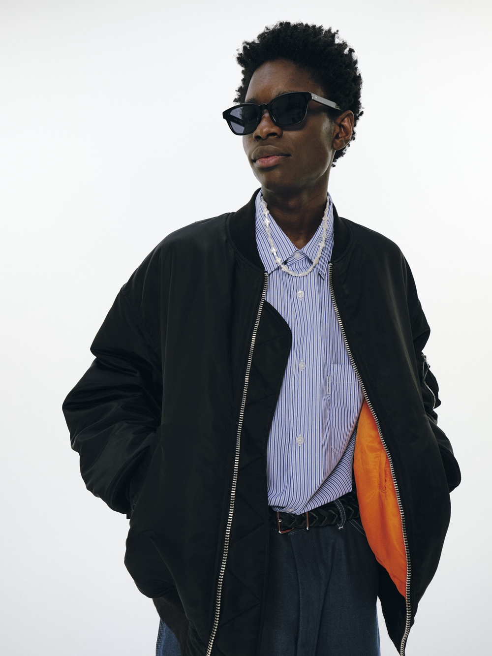 COOTIE PRODUCTIONS/Stripe Broad L/S Shirt（Saxe）［ストライプ