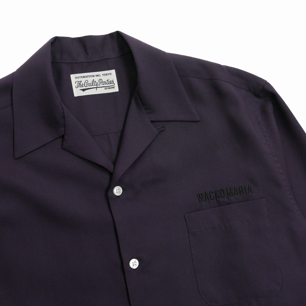 WACKO MARIA/50'S OPEN COLLAR SHIRT（DARK PURPLE）［50'Sオープン