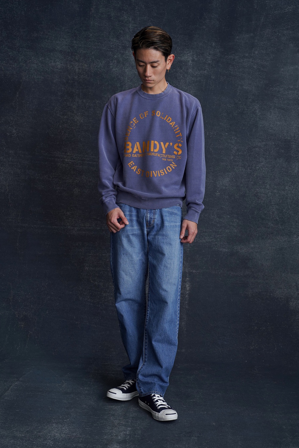 RATS/PIGMENT DYED CREW NECK SWEAT（BLACK）［ピグメントダイクルー