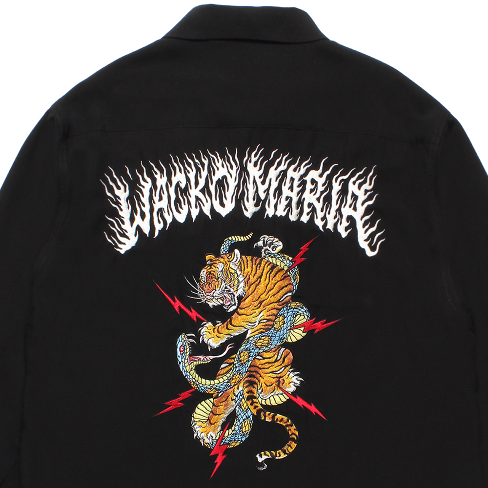 WACKO MARIA/TIM LEHI / 50'S OPEN COLLAR SHIRT（BLACK）［50'S