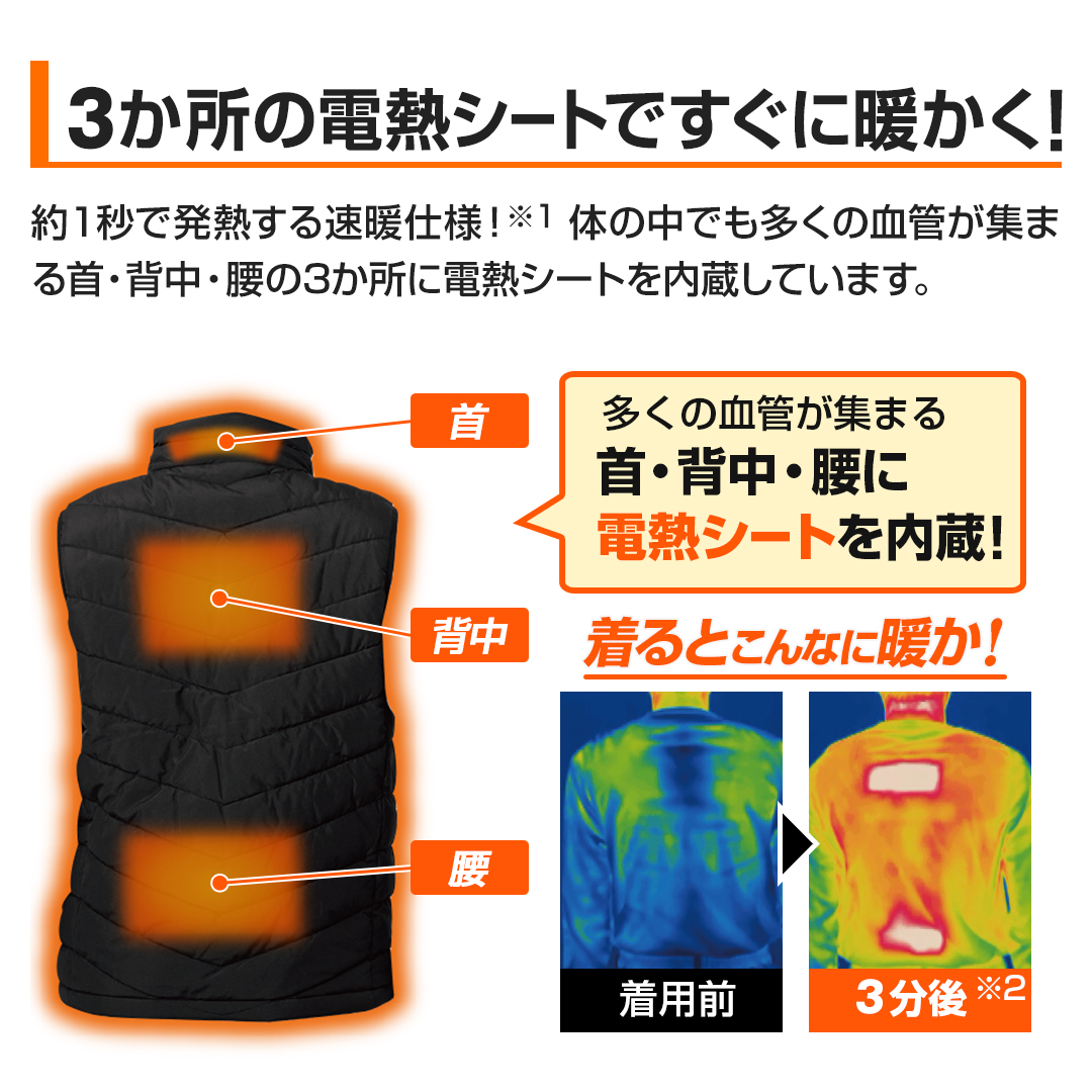 モリリン 衣類 ダンロップリファインド電熱ベスト S ブラック JWV10SK