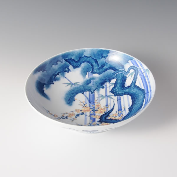 Japan Pottery Net / 色鍋島松竹梅七寸高台皿